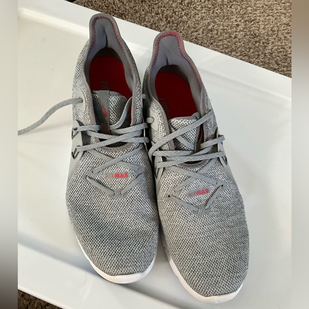 Gray and Red NIKE Airmax sneakers